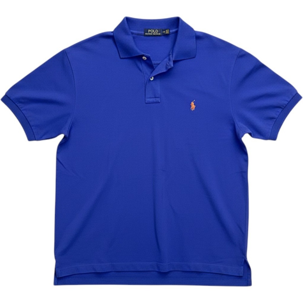 Polo Ralph Lauren Polo Shirt Mens Large Blue Excellent Short Sleeve Mesh Pique
